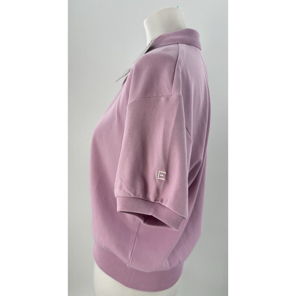 Everlane Women’s Organic Cotton Polo Shirt Pink Short Sleeve Pullover Top Sz S - Picture 6 of 9